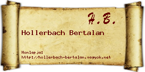 Hollerbach Bertalan névjegykártya