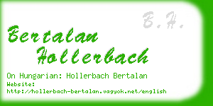 bertalan hollerbach business card